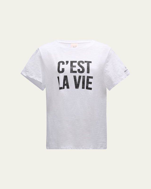 C'est La Vie Short-Sleeve Cotton T-Shirt